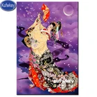 Перекресная строчка, алмазов картина ritratto, Японская женщина сплошная Бриллиантовая вышивка Квадратные 3d Рукоделие, Алмазная мозаика гейш; Для девочек