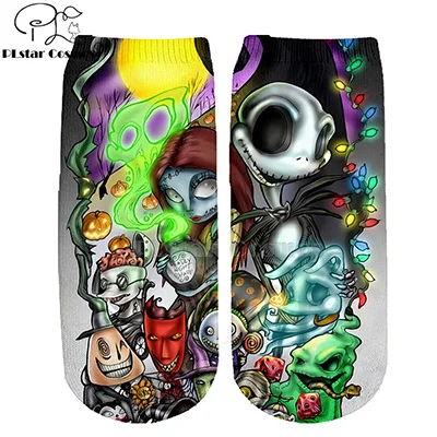25 Хлопковые носки PLstar Cosmos nightster before christmas jack skellington разноцветные брендовые теплые короткие носки Хэллоуин-3 - Цвет: 25