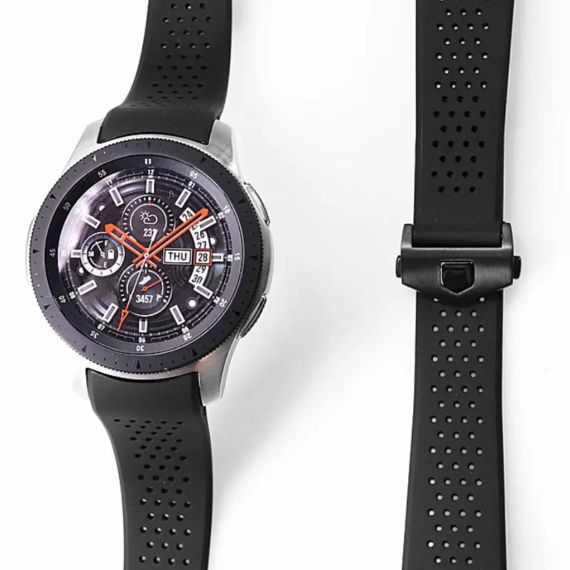 22mm silicone rubber strap for Samsung Galaxy 46mm s3 S4 waterproof sports Breathable watch strap bracelet band wristband