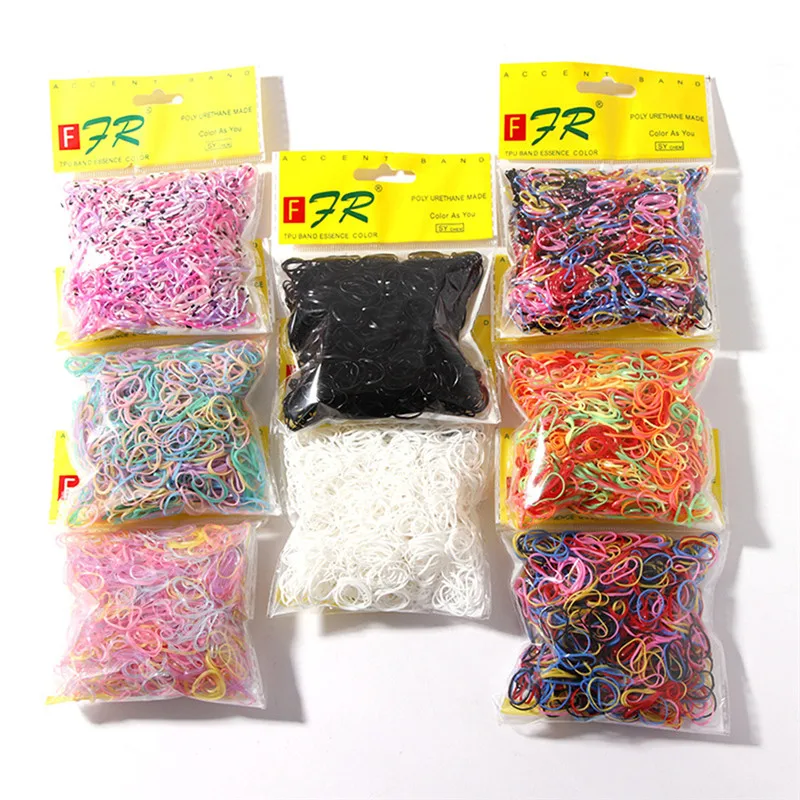 

125-1000PCS Cute Girls Colourful Ring Disposable Elastic Hair Bands Ponytail Holder Rubber Band Scrunchies Kids Hair Accessories