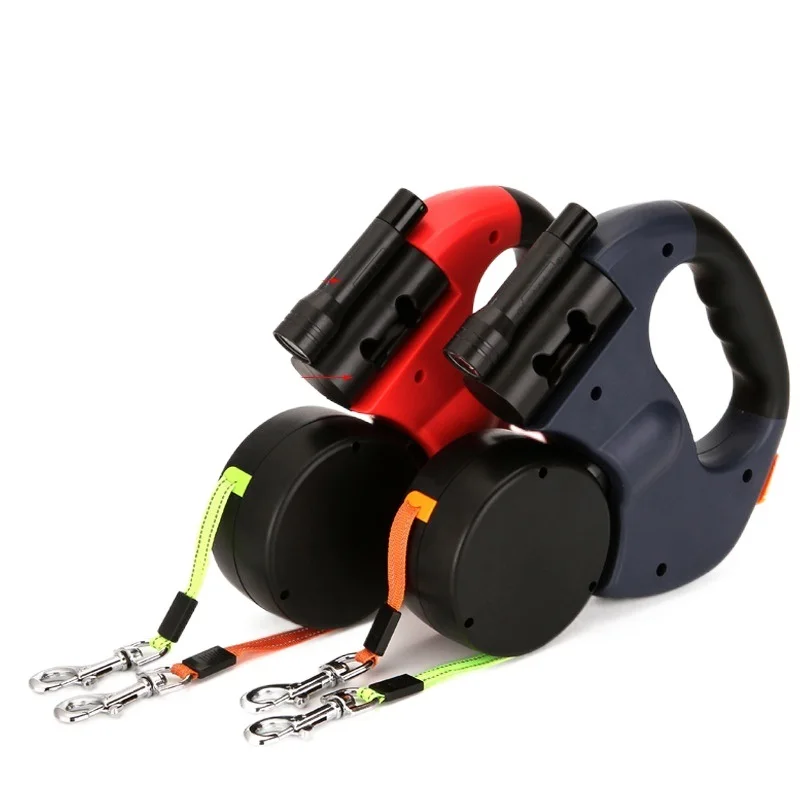 

360 Degree Double Head Traction Rope Nylon Dog Universal Leash Automatic Retractable Outdoor Solid Walking Lead Pet Supply 3 M