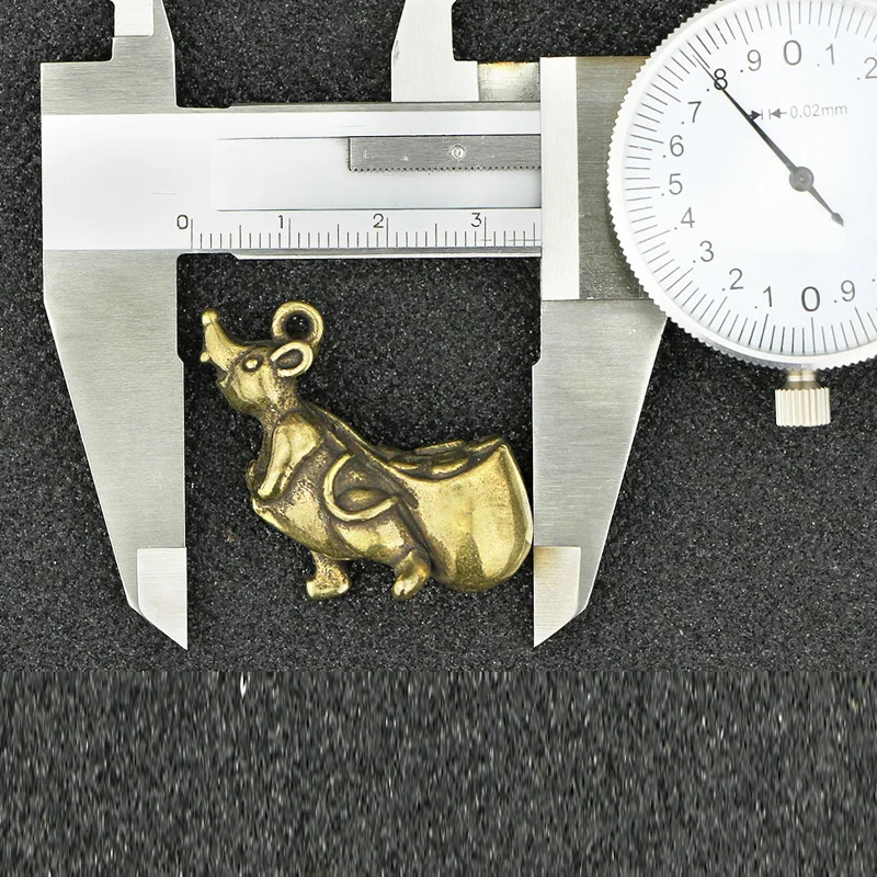 Зодиак Lucky Mini из латуни кулон крыса статуя мыши украшение для дома и офиса 3 6 см
