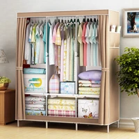 simple wardrobe folding closet fabric bedroom furniture clothes storage organizer cabinet locker combination clothing closet