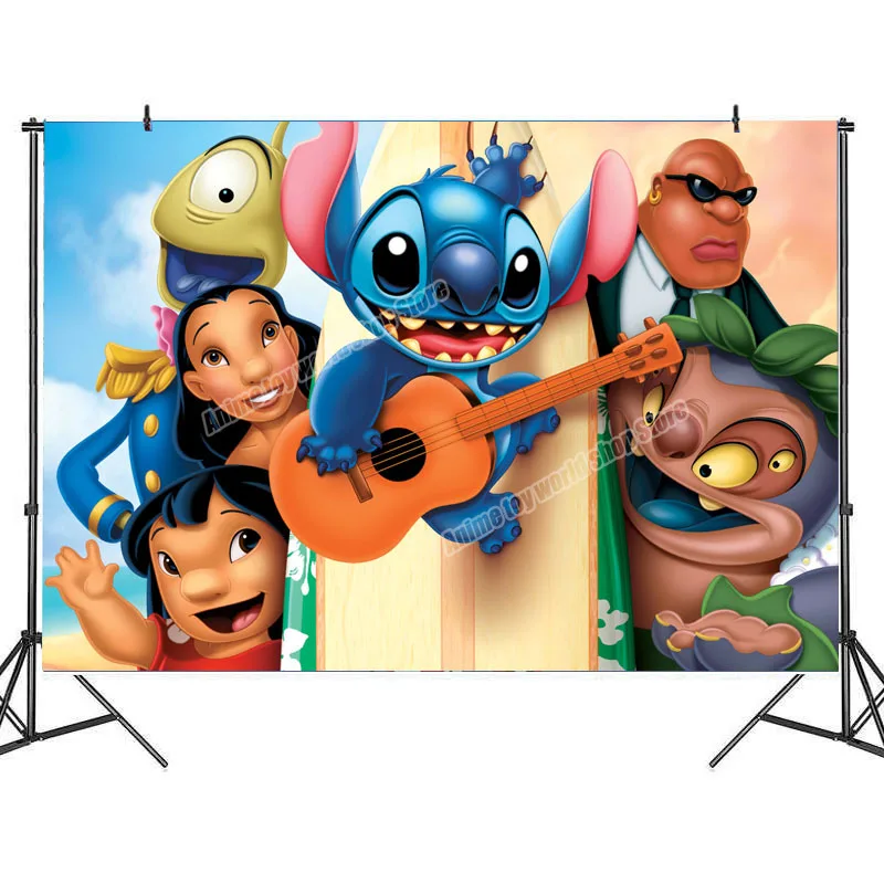 Виниловый фон для фотосъемки с изображением ститча Диснея детского дня рождения