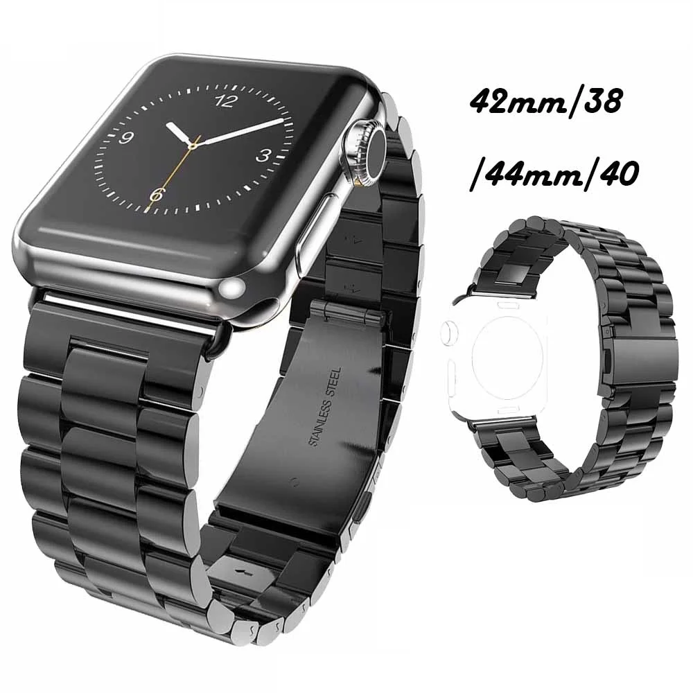 Часы correa для Apple Watch Series 4 5 44 мм 42 ремешок из нержавеющей стали браслет iWatch|Ремешки