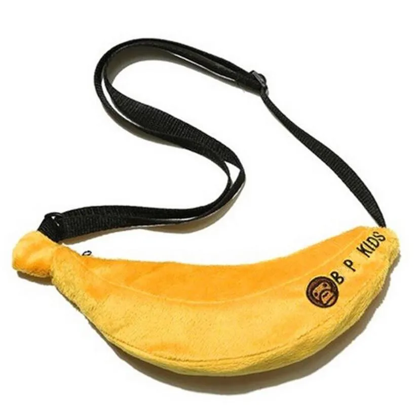 Лидер продаж, новинка, сумка через плечо для мальчиков и девочек, маленькая обезьянка, желтая Банановая сумка, сумки для монет, дорожная сумк...