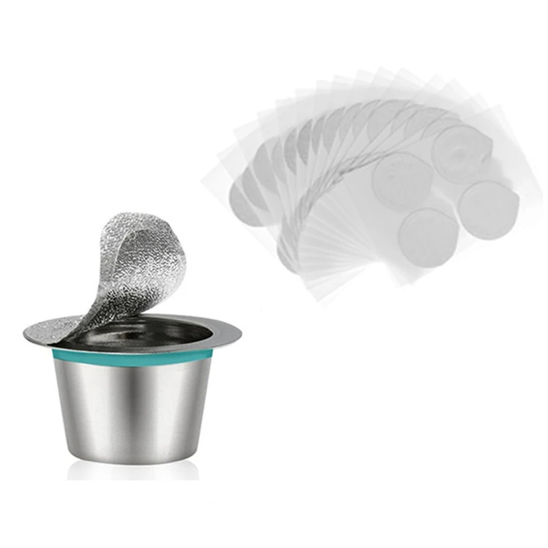 

Stickers Self Adhesive Aluminum Foil Lids Coffee Capsule Cup Sealed Film Stainless Steel Reusable Coffee Filter