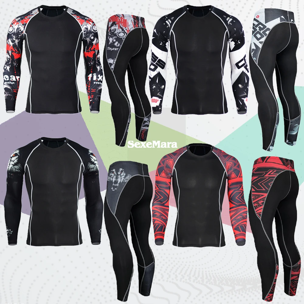 

GYM Tights Sports Men's Compression Sportswear Suits training Clothes Shirt Workout jogging Sports Clothing Tracksuit Rashgard