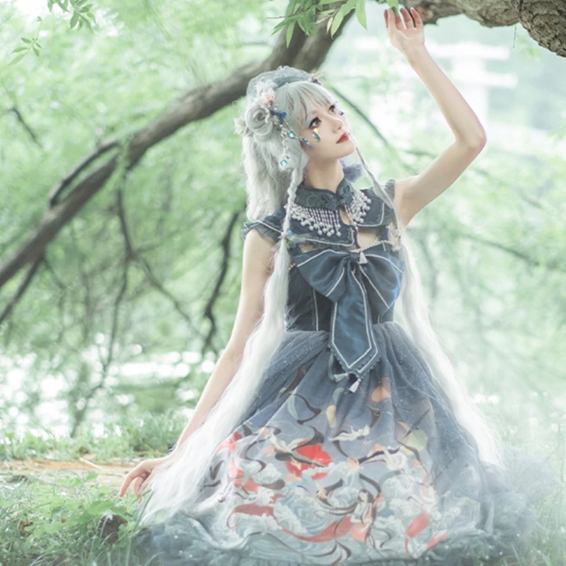 

Anniversary Lolita Dress Short Sleeve Original Adult Women's Dress Summer Japanese Anime Clothing Girl Cosplay Costume