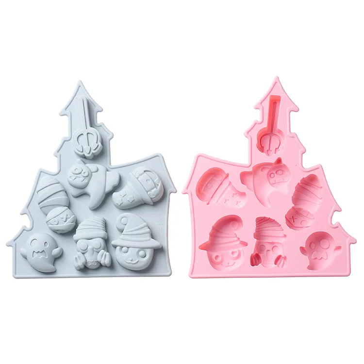 

7-hole Halloween look Ghost festival silicone mold Silicone Cake Mousse Mould DIY baking utensils Handmade soap mold Kitchenware