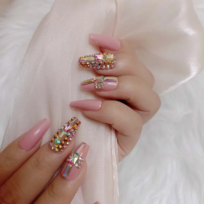 24 шт. новейшие яркие Длинные балетные искусственные ногти ручной работы с