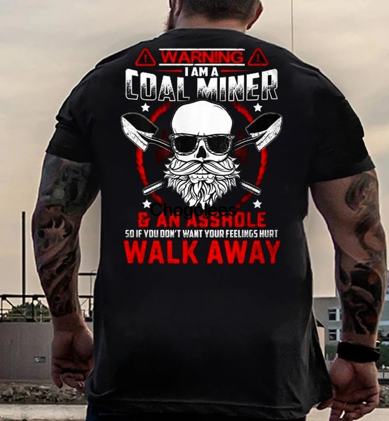 Предупреждение что я Майнер угля|Мужские футболки| |