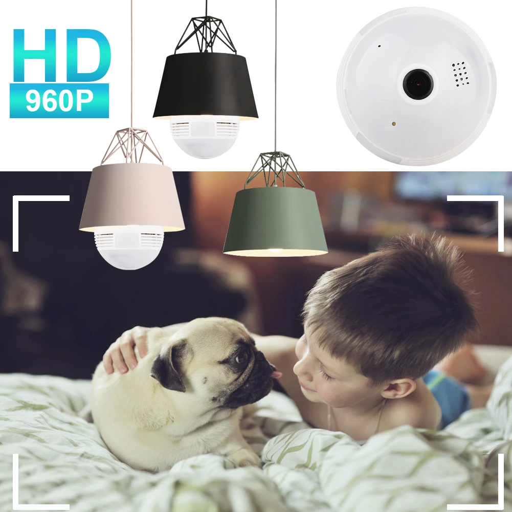 

360 Degree LED Ligh 1080P WIFI IP Camera Security Baby Video Monitor Mini Wireless Lamp Camera Bulb HD Network Remote Monitor