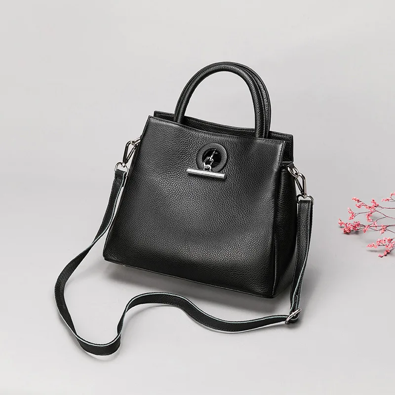 

Leather women's bag 2019 new fashion handbag top layer cowhide Shoulder0417
