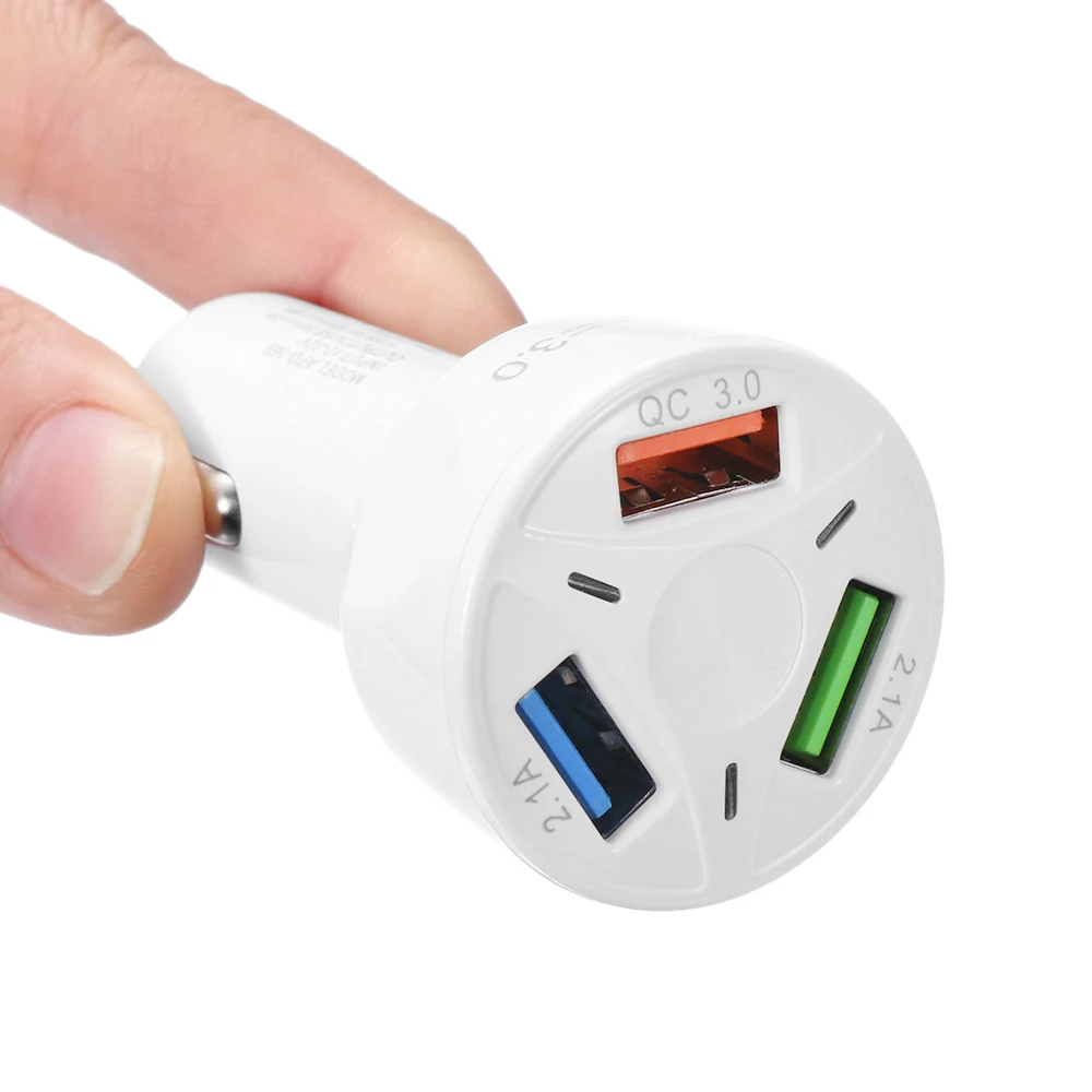 Универсальный Переходник USB с 3 портами для зарядки в машине светодиодный дисплей