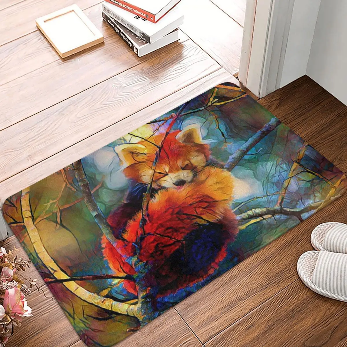 

Autumnal Red Panda Doormat Carpet Mat Rug Polyester PVC Anti-slip Floor Decor Bath Bathroom Kitchen Living Room 40*60