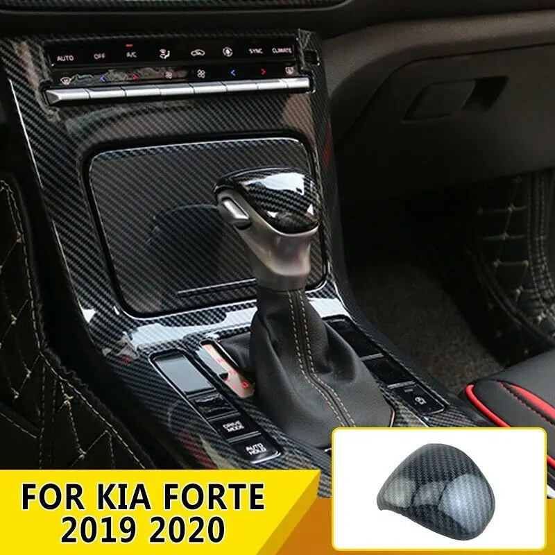 Carbon Fiber Inner Gear Lever Shift Knob Lid Cover Trim For Kia Forte 2019-2020 High Quality ABS Plastic Interior Stickers | Автомобили и