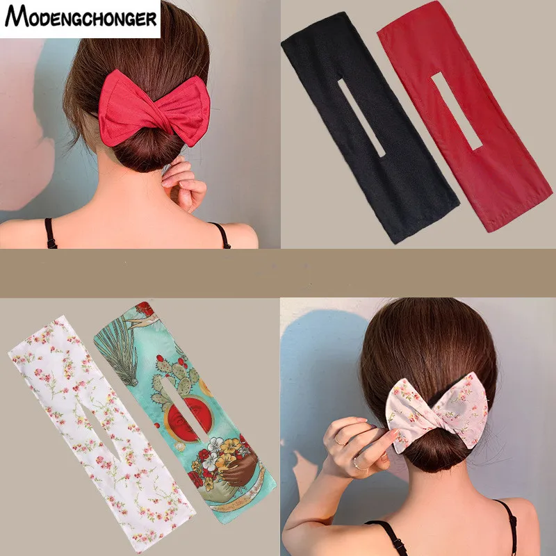 

1PC Fashion Bow Flower Ribbon French Deft Bun Hair Styling Hairpins For Girl Popular Curler Hair Clip For Women Hair Accessories