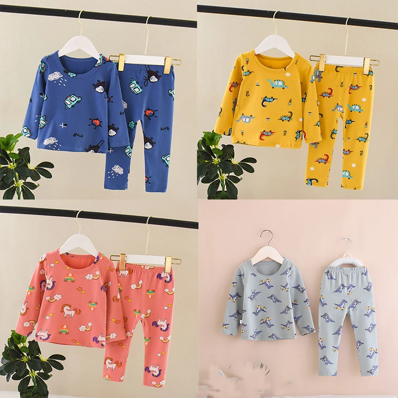 

Pijamas Infantil Long Sleeve Pyjamas Kids Clothes Sets Cartoon Boys Sleepwear Cute Pajamas For Girls Nightwear 1 2 3 4 5 6Years