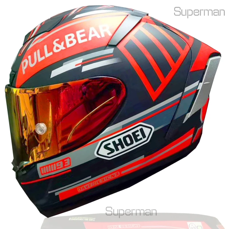 Мотоциклетный шлем на все лицо X14 93 Marquez черный муравьиный для езды мотокроссе