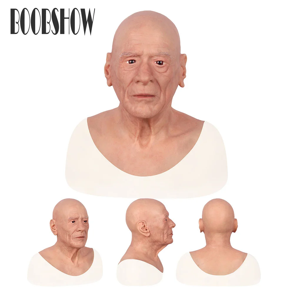 Жуткая Реалистичная силиконовая маска с имитацией человеческой кожи мужской для