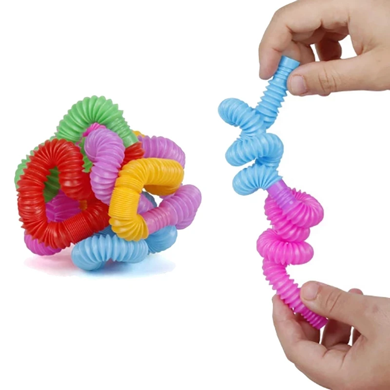 

New Style Pop Tube Mini Fidget Sensory Toys Color Stretching Telescopic Tubes Children's Decompression Bellows Fidget Toys