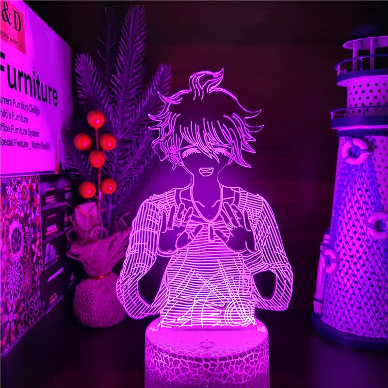 Anime Danganronpa V3 Rantaro Amami Figure Visual Lamp RGB Colorful Lampara LED Night Light Decor room  Table Lamp Manga Gifts