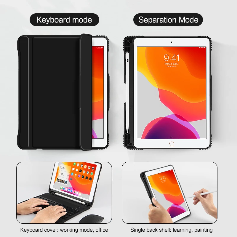 Чехол с клавиатурой для iPad 9 7 дюйма 2018 2017 чехол Bluetooth Apple Pad A1893 A1954 A1822 A1823