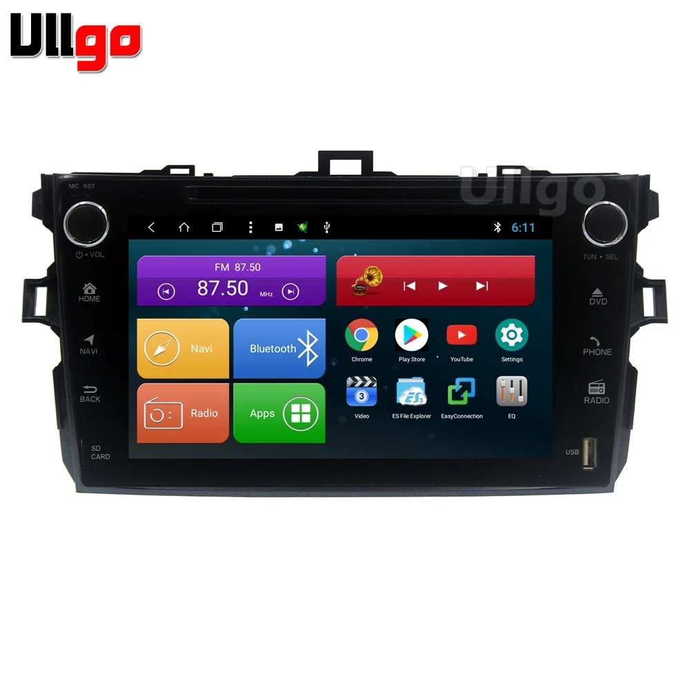 Восьмиядерный Android 8 1 автомобильный стерео GPS Navi для Toyota Corolla 2006 2011 Авторадио с BT RDS