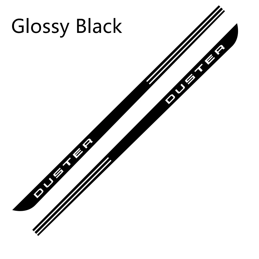 Glossy Black 2 шт. для Dacia Renault Duster, автомобильная Боковая дверь, наклейка в полоску, авто стиль, наклейка, виниловая пленка, автомобильный тюнинг, аксессуары - Название цвета: Glossy Black