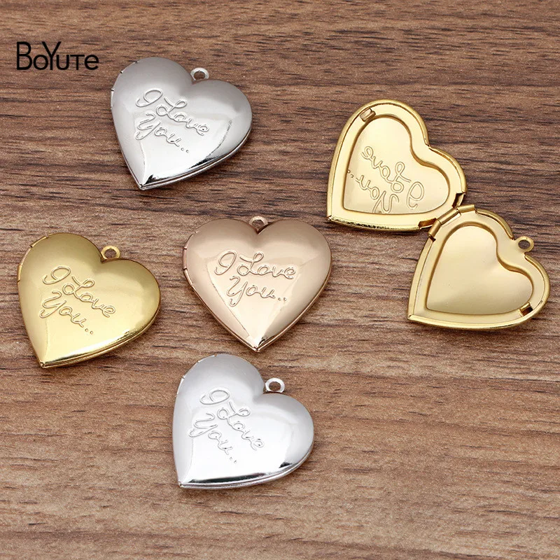 BoYuTe (10 шт./лот) 29*27 мм кулон в форме сердца I Love You Locket Factory Direct Wholesale Metal Brass с фото|locket
