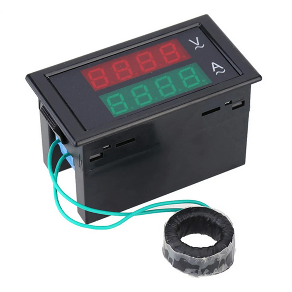 

AC LED Voltmeter Ammeter Digital Voltmeter Ammeter Dual Display Detector Current Meter Panel Amp Volt Gauge with Back Cover