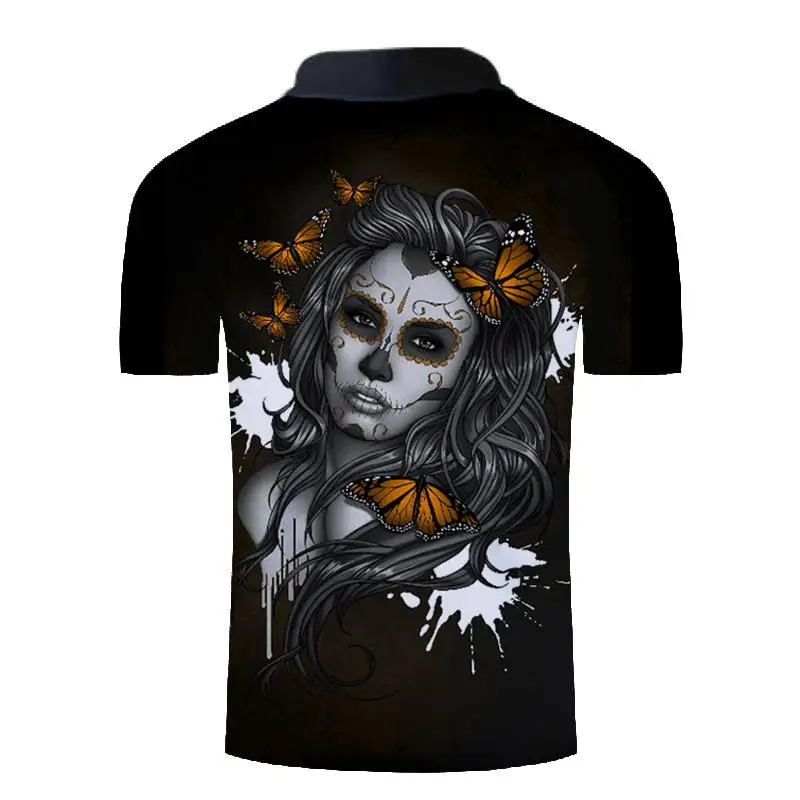 Мужская рубашка поло в стиле панк Женская Цветочная 3D печать Пекинская опера