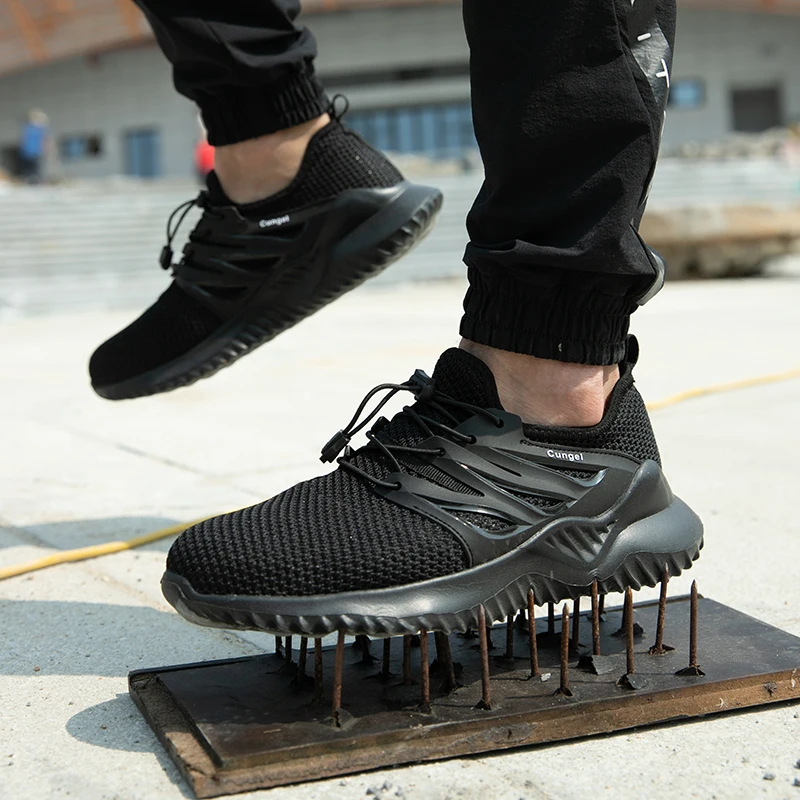 

Breathable Work Safety Shoes Men's Boots Steel Cap Pierce-proof Safety Shoes Light Comfortable Sneakers