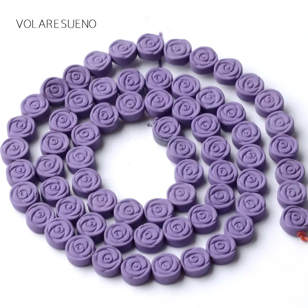 Натуральный камень Фиолетовый аметист из матовой резины круглый лепесток бусины