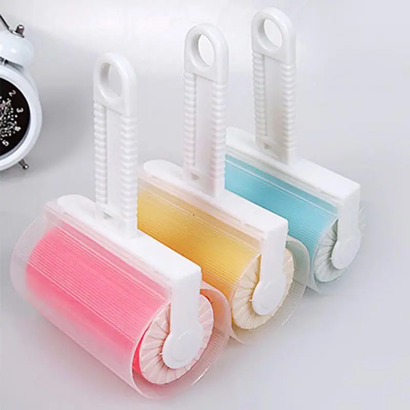 

Washable Roller Cleaner Brush Sticky Picker Pet Hair Fluff Clothes Remover Useful Essential Home Tool