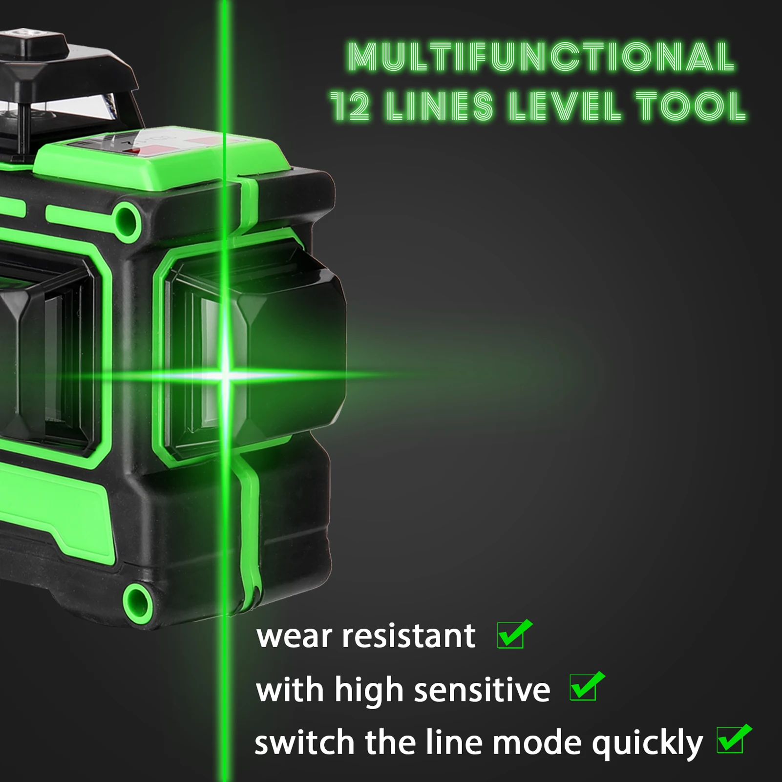 

Multifunctional 3D 12 Lines Laser Level Tool Horizontal And Vertical Cross Lines Self-leveling Laser Level 360 Level Machine