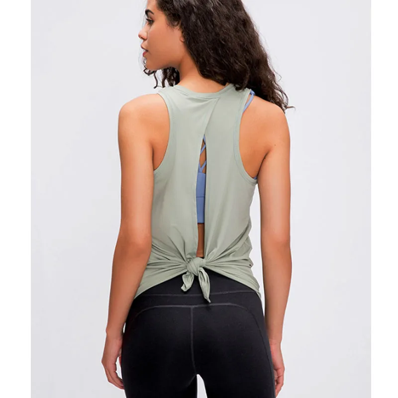 

All Tied Up Tank Loose Sleeveless Open Back Shirts New Arrival