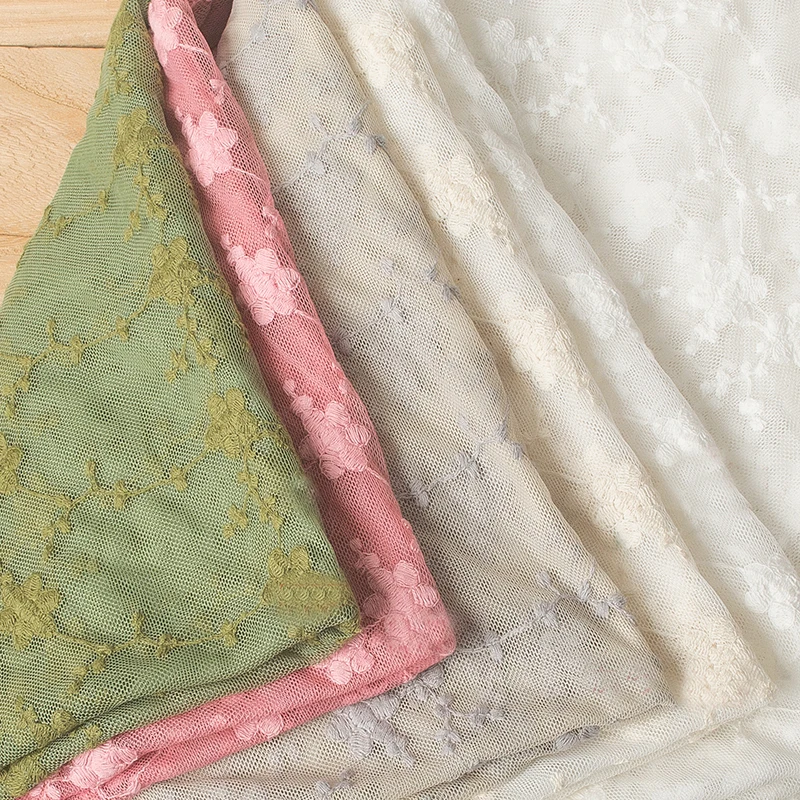 Жаккардовая сетчатая ткань с вышивкой 1 ярд 130 см | Дом и сад