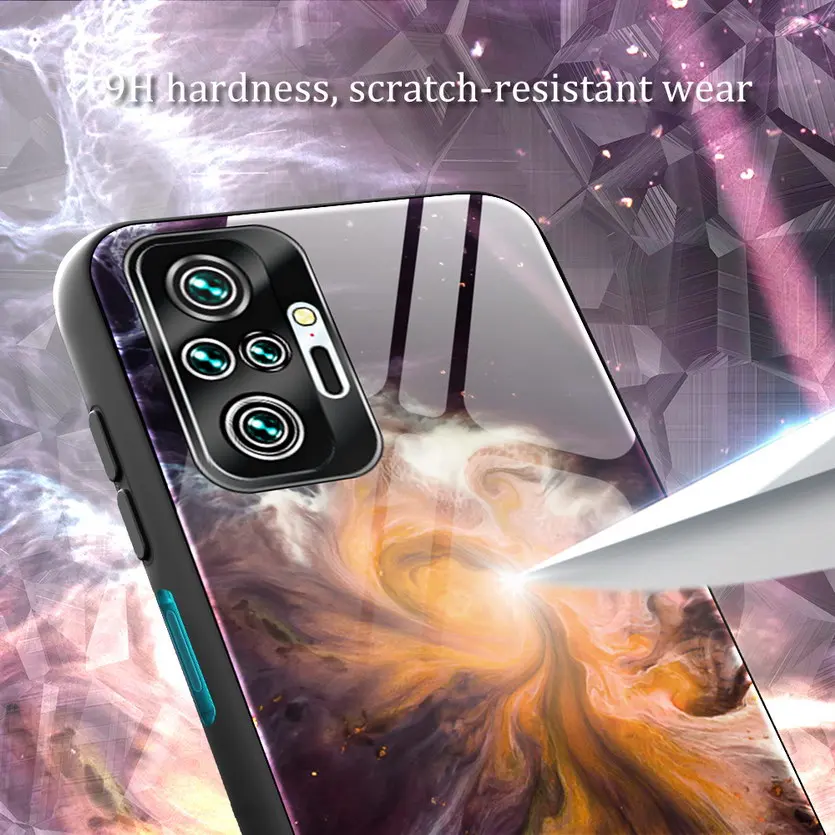 Marble Glass Case for Xiaomi Redmi Note 10 pro Note10 Tempered Glossy Cover For Redmi K40 Note 9 pro Max 9s note 8 pro 8T 8A