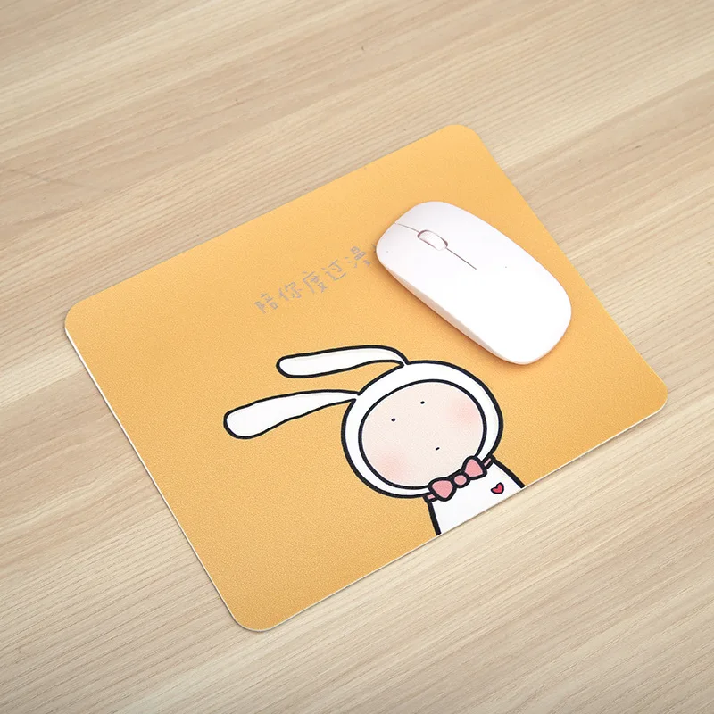 

Cute cartoon leather mouse pad small fresh table mat PVC table mat female small mouse pad