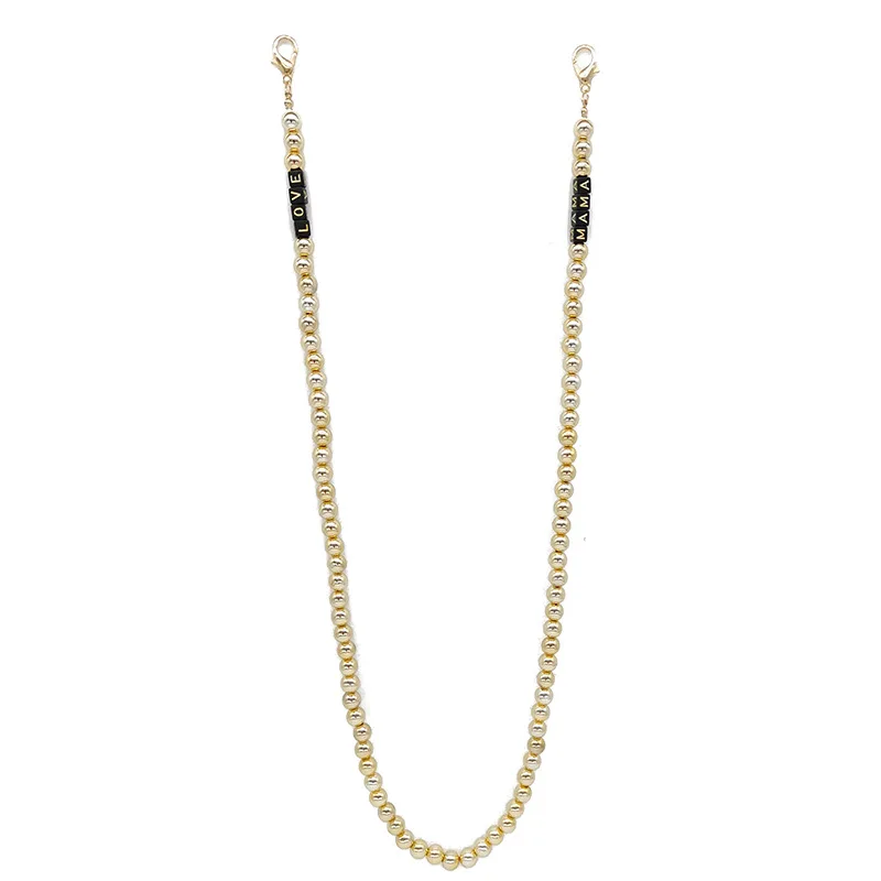

English Letter Name Custom Metal Bead Glasses Chain Mask Anti-lost Chain Sweater Chain Necklace