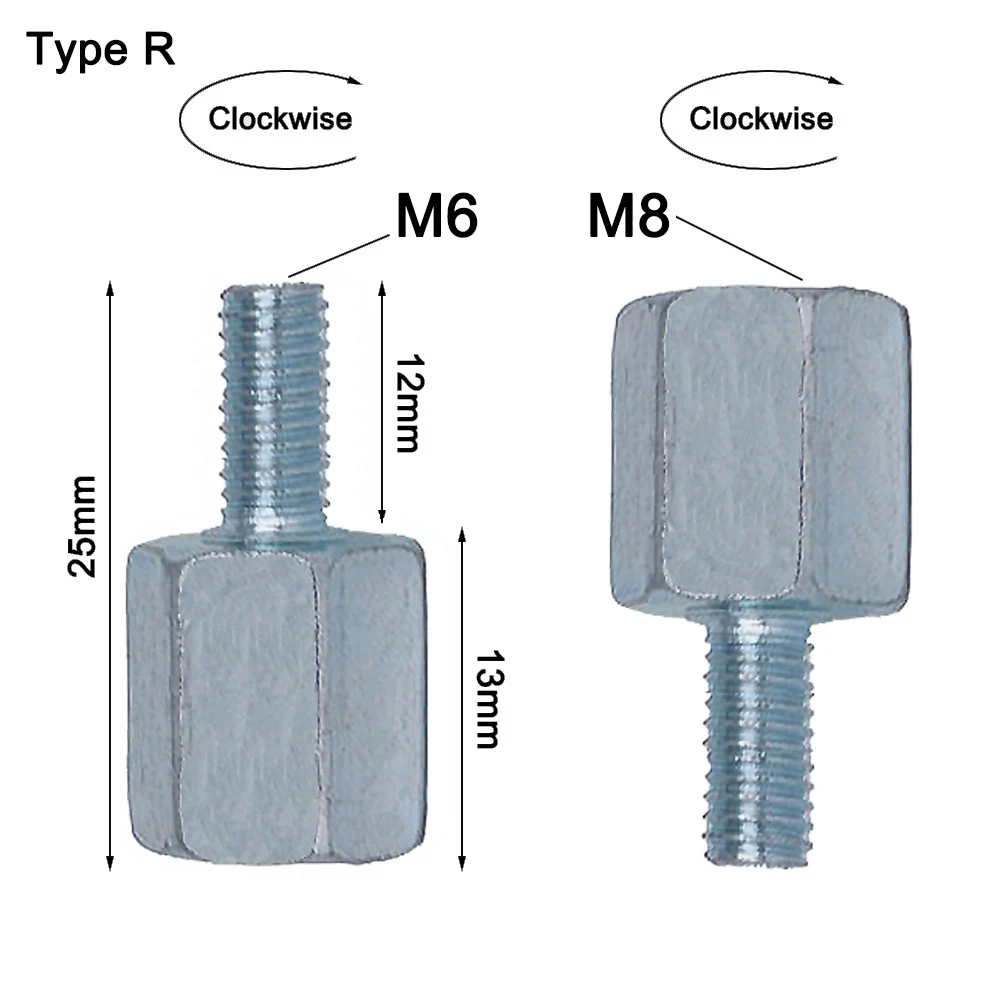 

1 шт. 6 мм/8 мм/10 мм Серебристый Металлический зеркальный адаптер БОЛТ ЗАДНЕГО вида винт Резьба преобразующий болт мотоциклетные зеркальные винты против часовой стрелки