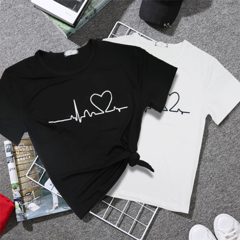 

2021 New Harajuku Love Printed Women T-shirts Casual Tee Tops Summer Short Sleeve Female T shirt for Women Clothing