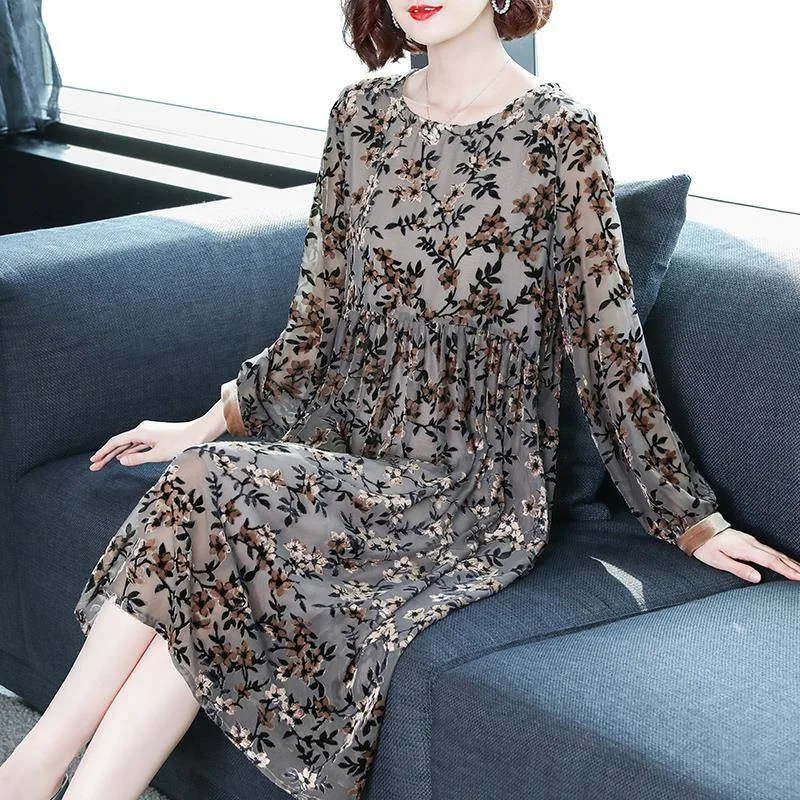 JOYINPARTY осенне весеннее платье женское модное золотой бархатный жаккардовый