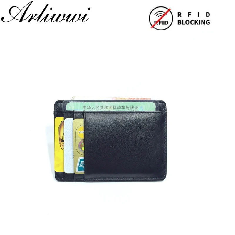 Брендовый держатель карт Arliwwi из натуральной коровьей кожи с защитой от