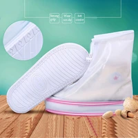 ushine white quality rain boots waterproof covers heels reusable footwear includes thicker non slip galoshes on the platform