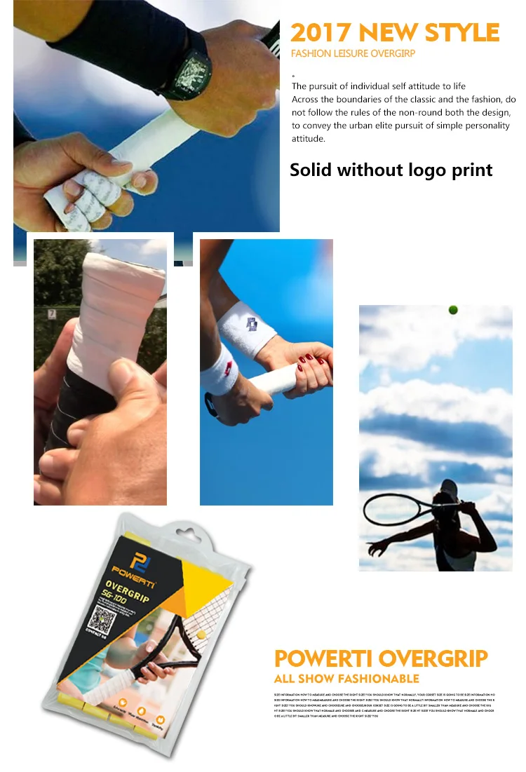 

Specal POWERTI 12pcs/pack Viscosity Stick PU Tennis Racket Grip Tacky Sweat Grip Badminton Racket Sport Overgrip Colorful Grip