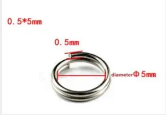 0.5 X 5mm 20 шт./лот, рыболовные кольца из нержавеющей стали, раздельные кольца, высокое качество, крепкое твердое кольцо, приманка, соединительное кольцо, аксессуары для рыбалки - Цвет: 0.5 X 5mm