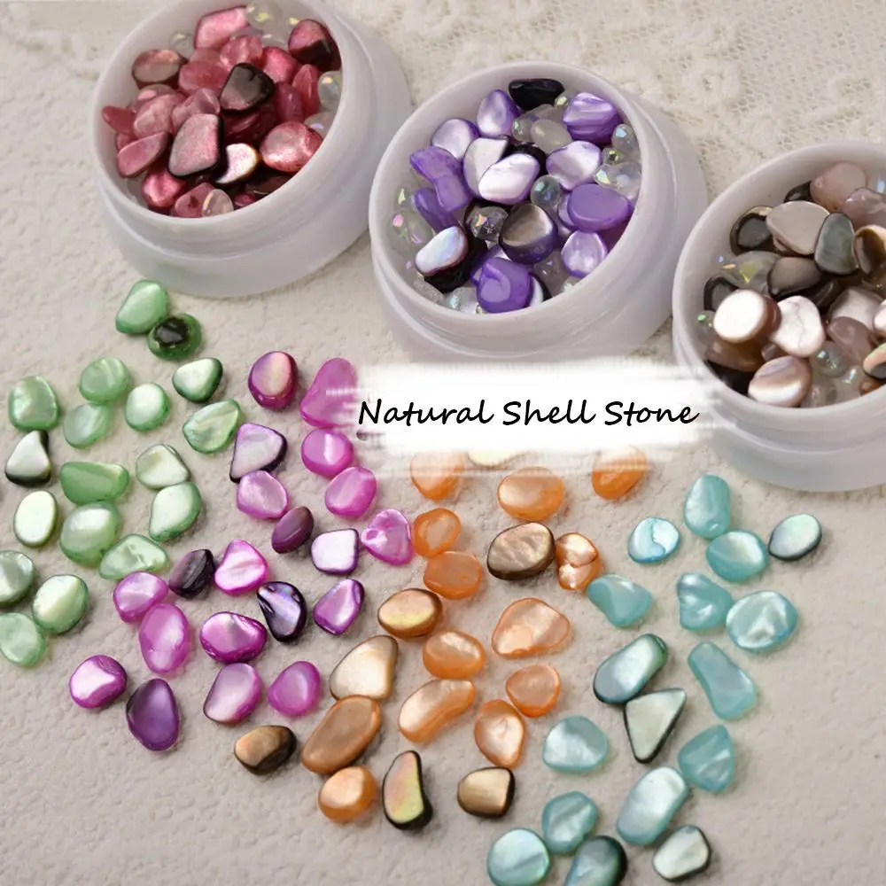 

New Candy Color Shiny Rhinestone Natural Nail Art Decorations Gradient Aurora Shell Stone
